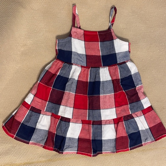 Old Navy - 6-12M Red, White, & Blue Plaid Dress - Picture 1 of 1